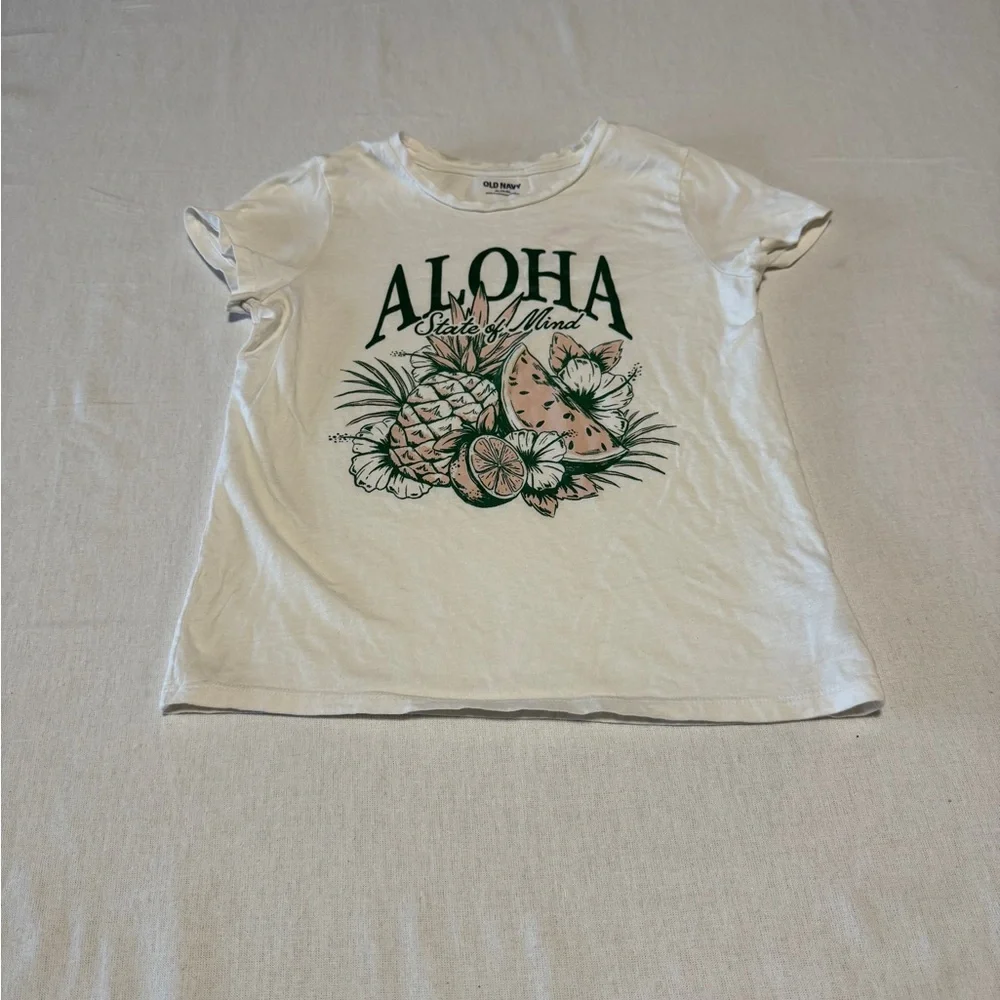 Old Navy Girls XL 1/16 Aloha Graphic‎ T-Shirt
